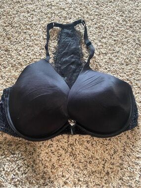 Victorias Secret Black Rhinestone Lace Very Sexy Plunge Open Clasp 32DD